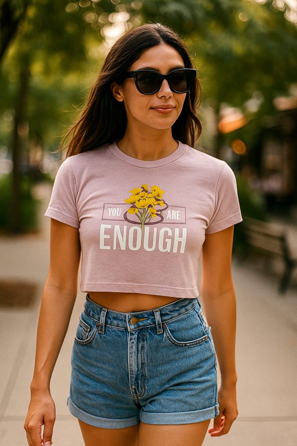You are Enough Boxy Cropped Tshirts