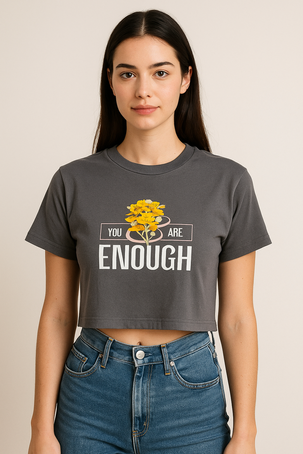 You are Enough Boxy Cropped Tshirts