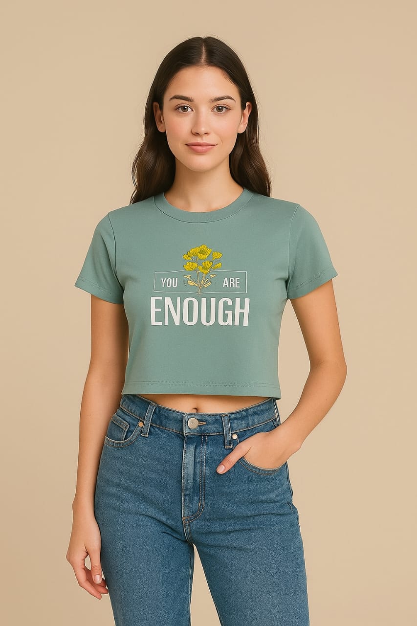 You are Enough Boxy Cropped Tshirts