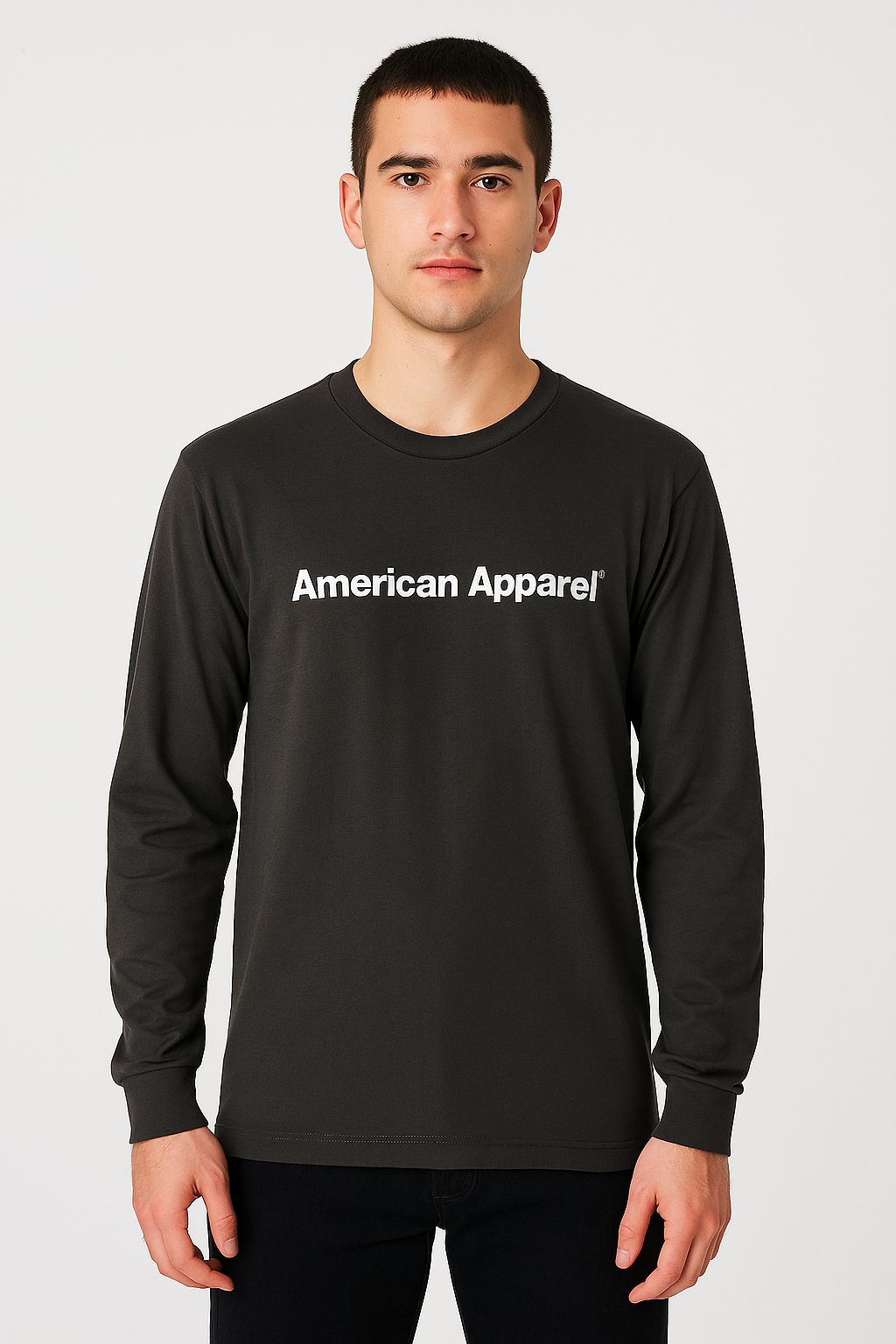 American Apparel Relaxed Fit Long Sleeve Fine Jersey Cotton T-Shirt