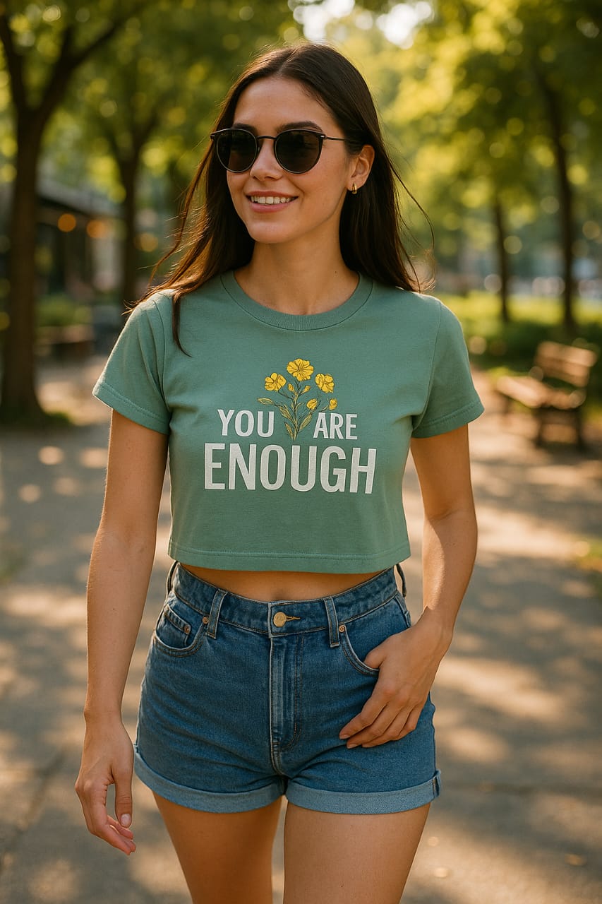 You are Enough Boxy Cropped Tshirts