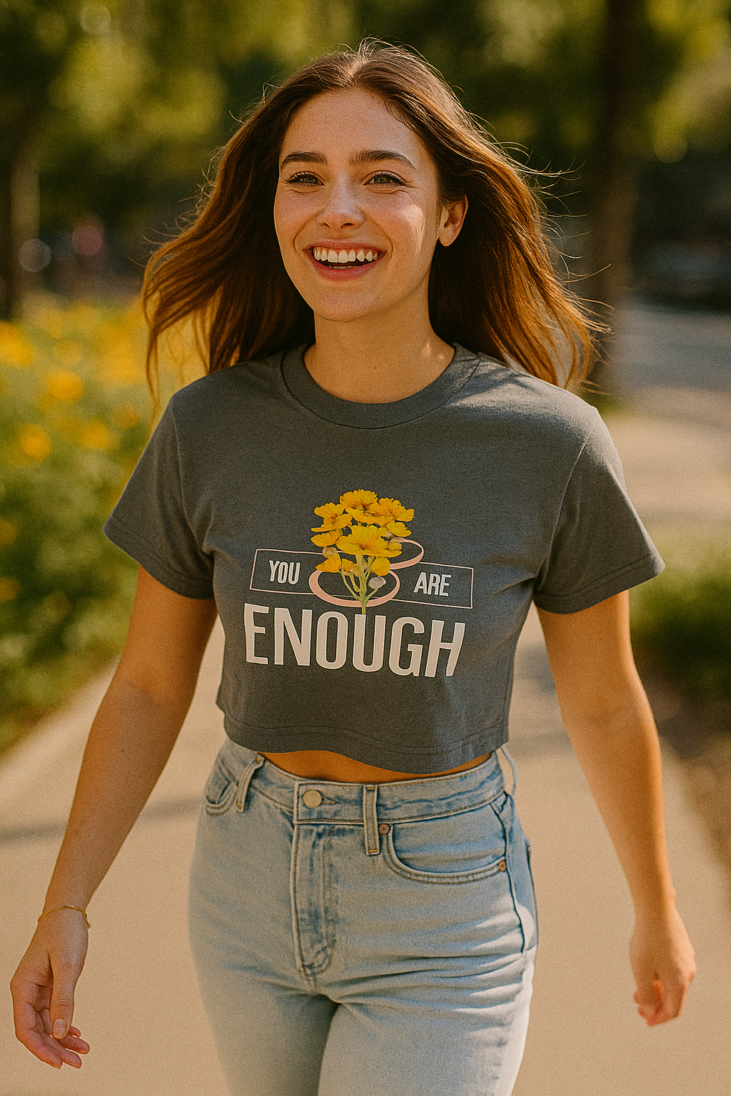 You are Enough Boxy Cropped Tshirts