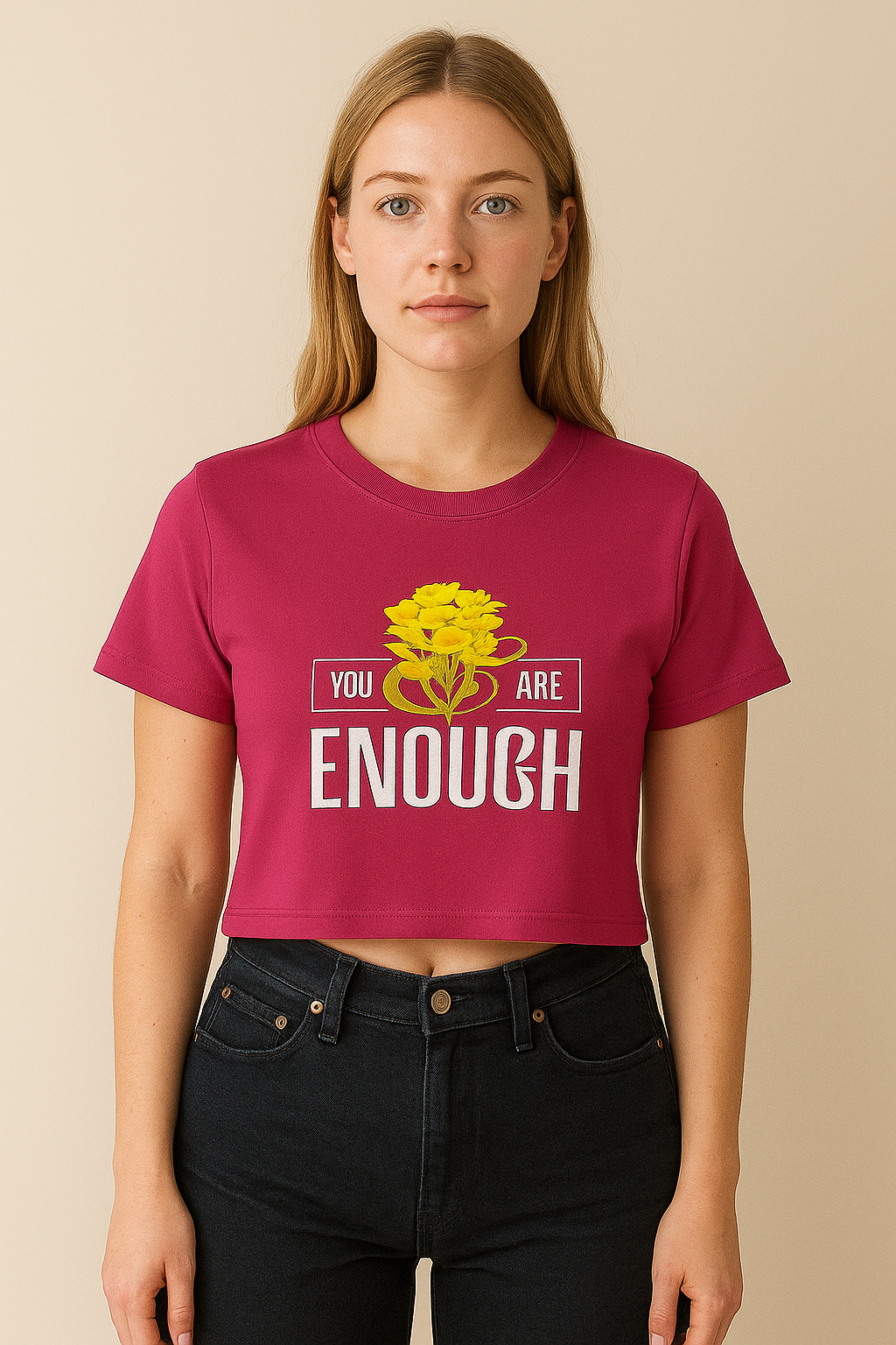 You are Enough Boxy Cropped Tshirts