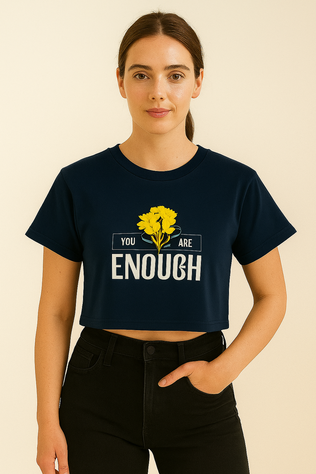 You are Enough Boxy Cropped Tshirts