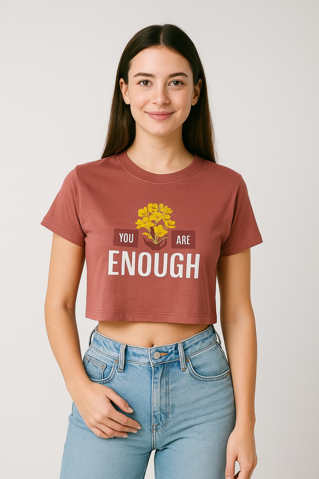 You are Enough Boxy Cropped Tshirts