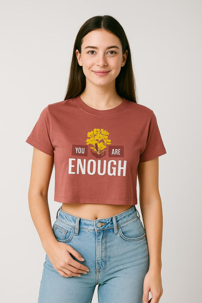 You are Enough Boxy Cropped Tshirts