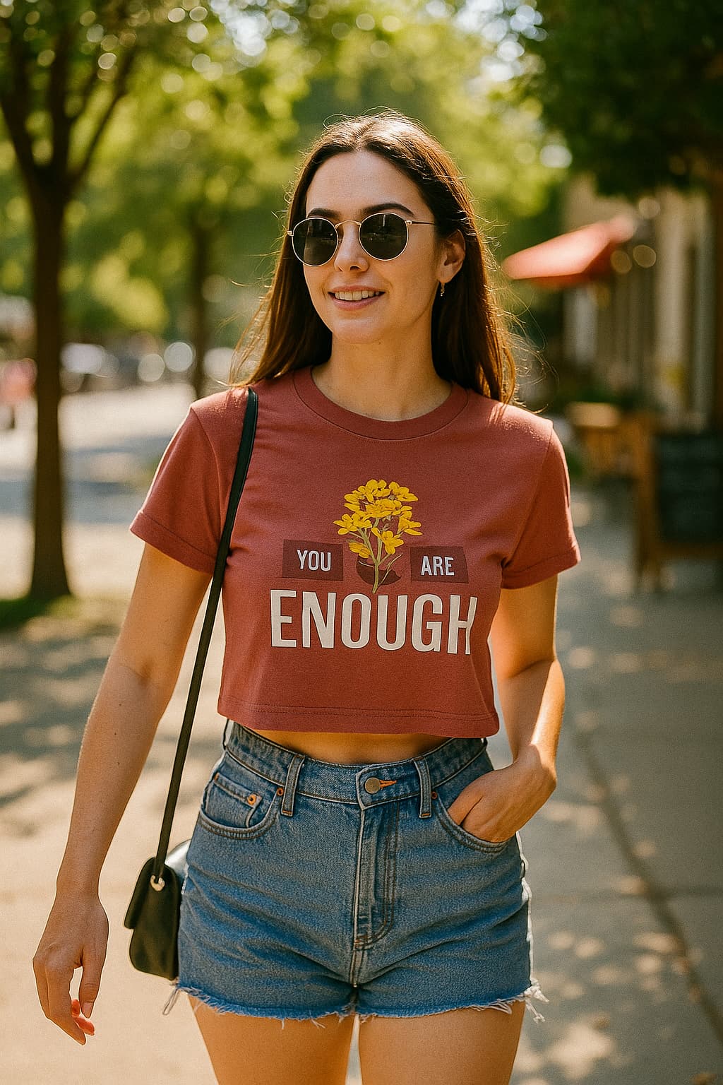 You are Enough Boxy Cropped Tshirts