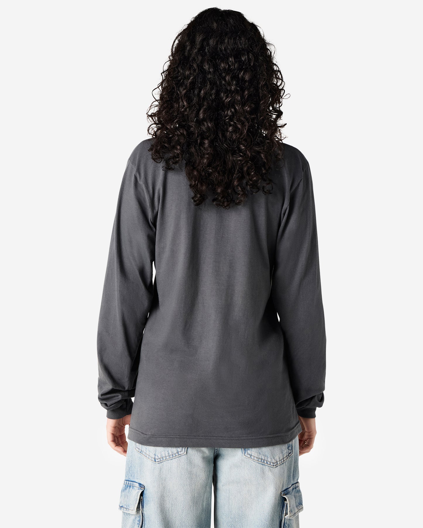 Unisex Relaxed Fit Long Sleeve Fine Jersey Cotton T-Shirt