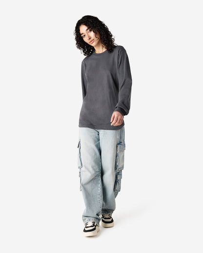 Unisex Relaxed Fit Long Sleeve Fine Jersey Cotton T-Shirt