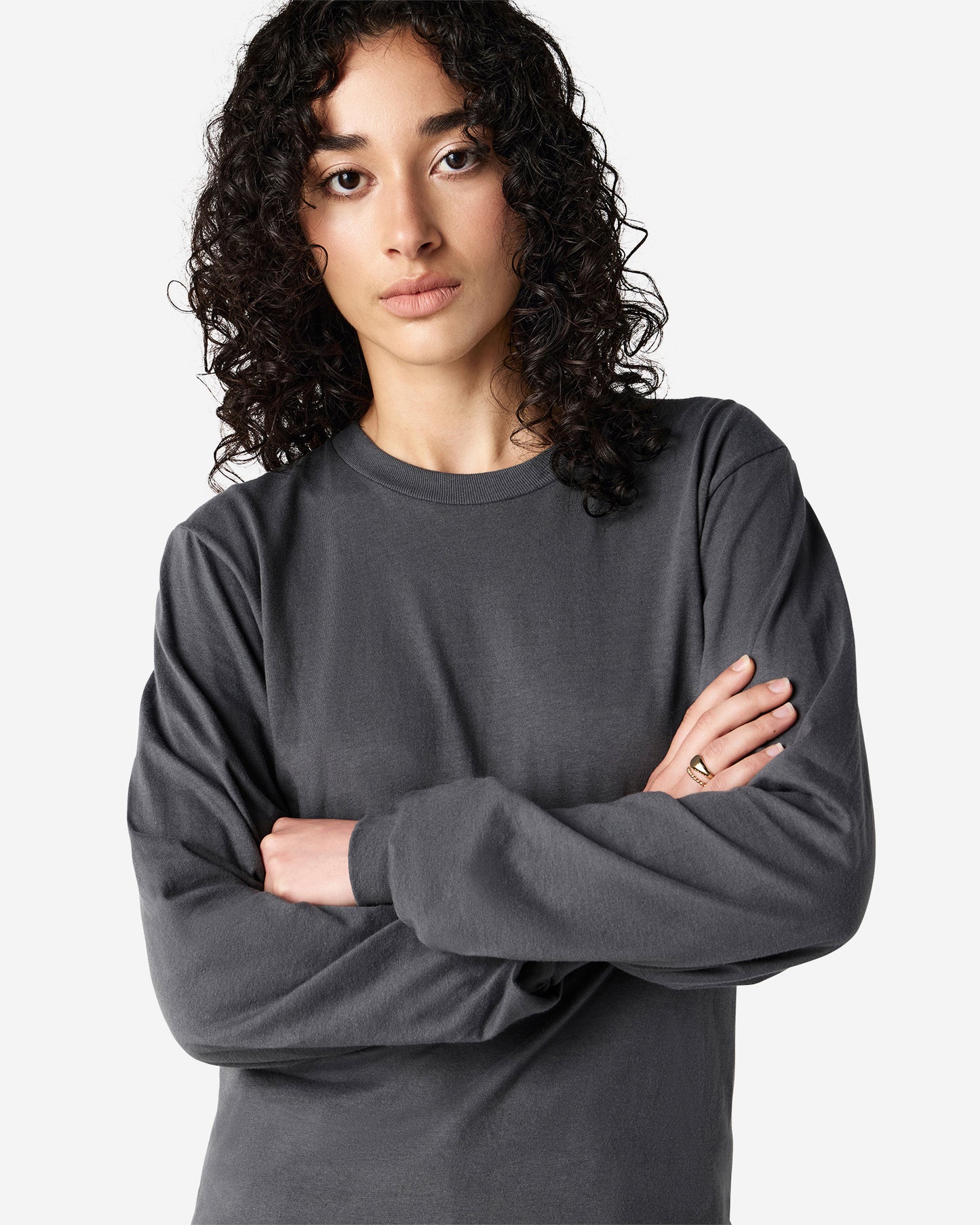 Unisex Relaxed Fit Long Sleeve Fine Jersey Cotton T-Shirt