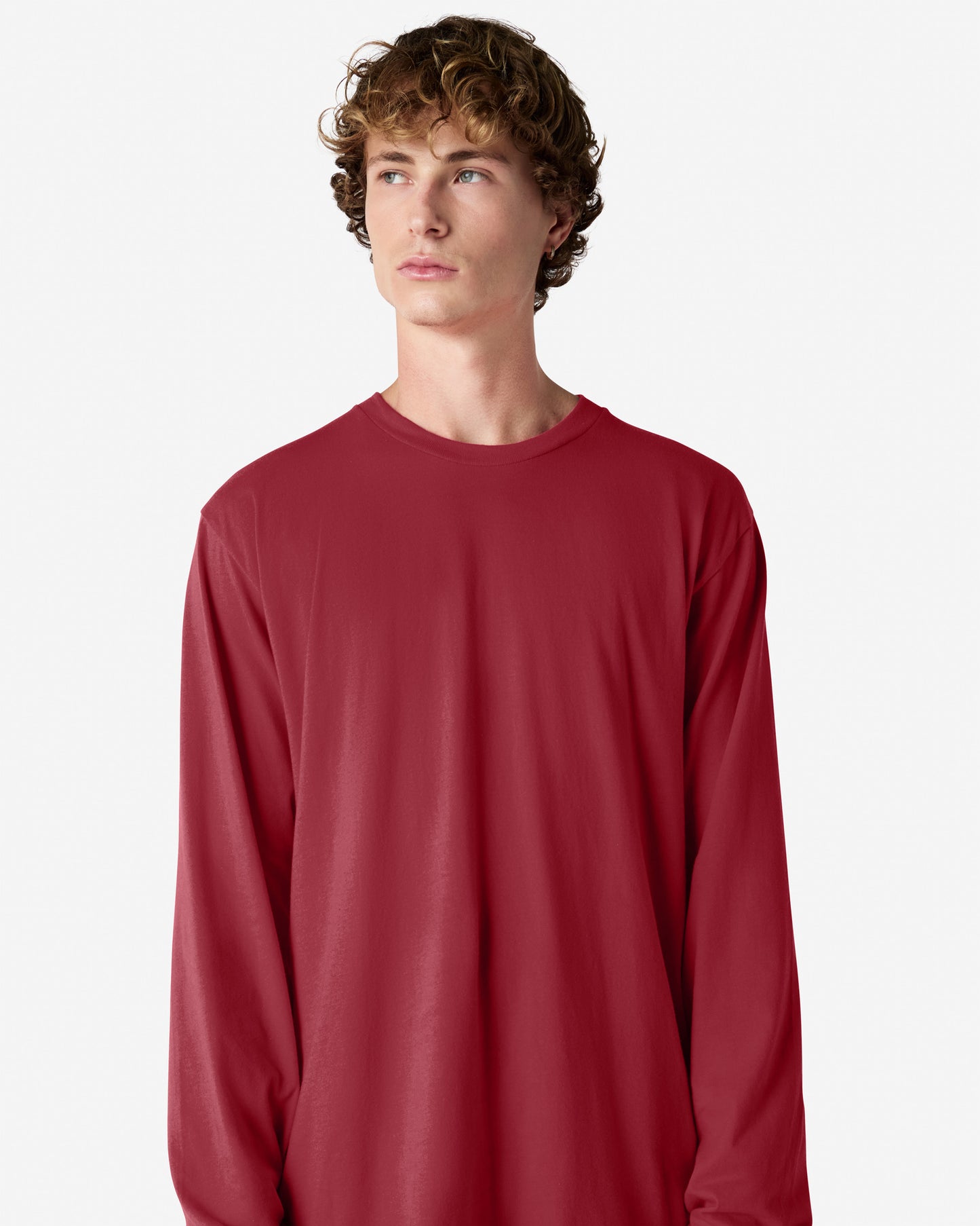 Unisex Relaxed Fit Long Sleeve Fine Jersey Cotton T-Shirt