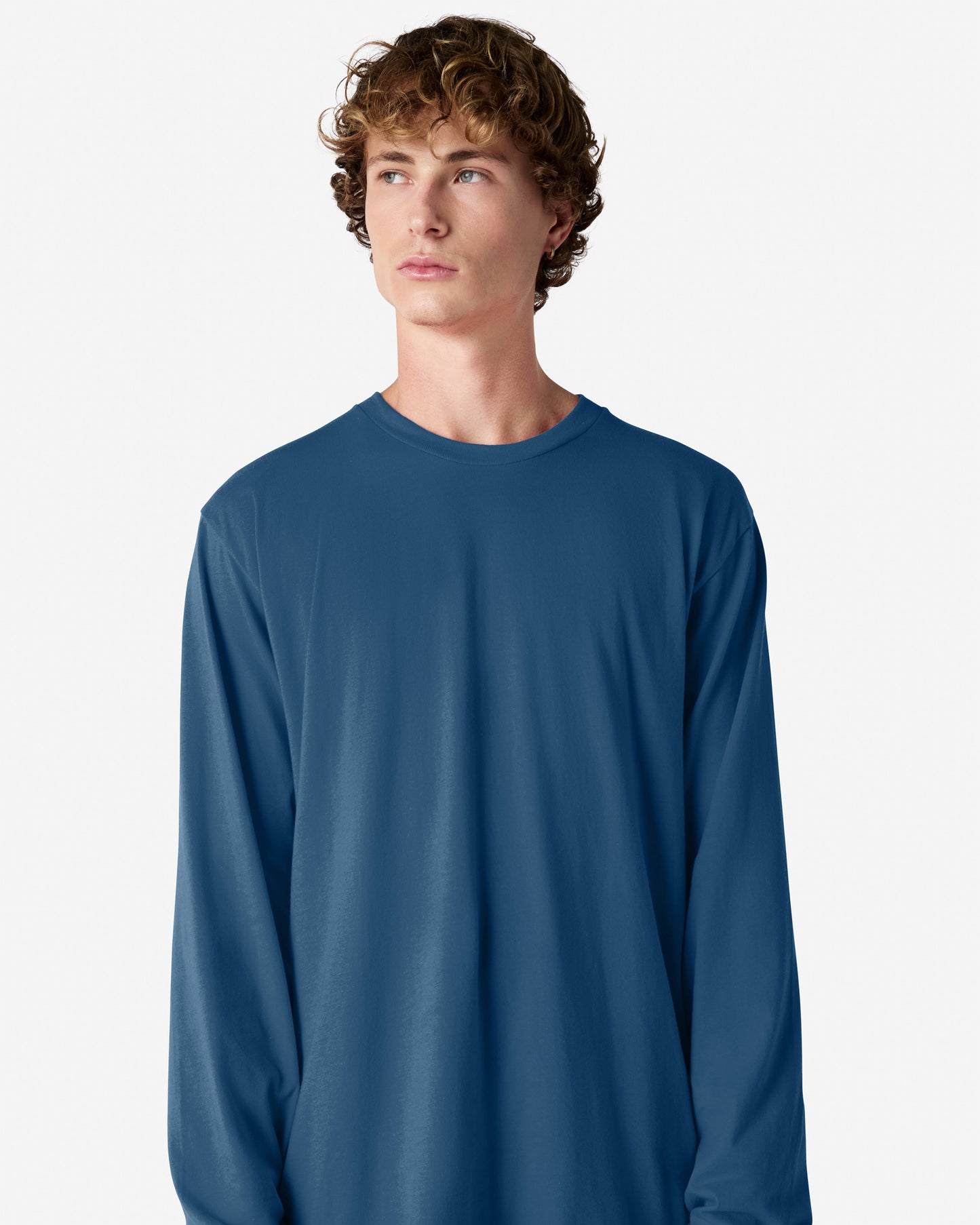Unisex Relaxed Fit Long Sleeve Fine Jersey Cotton T-Shirt