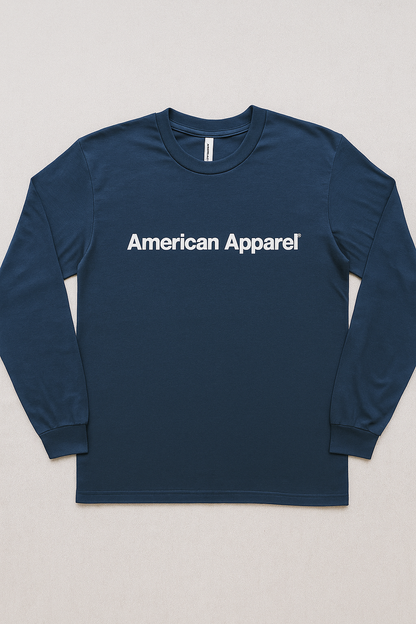 American Apparel Relaxed Fit Long Sleeve Fine Jersey Cotton T-Shirt