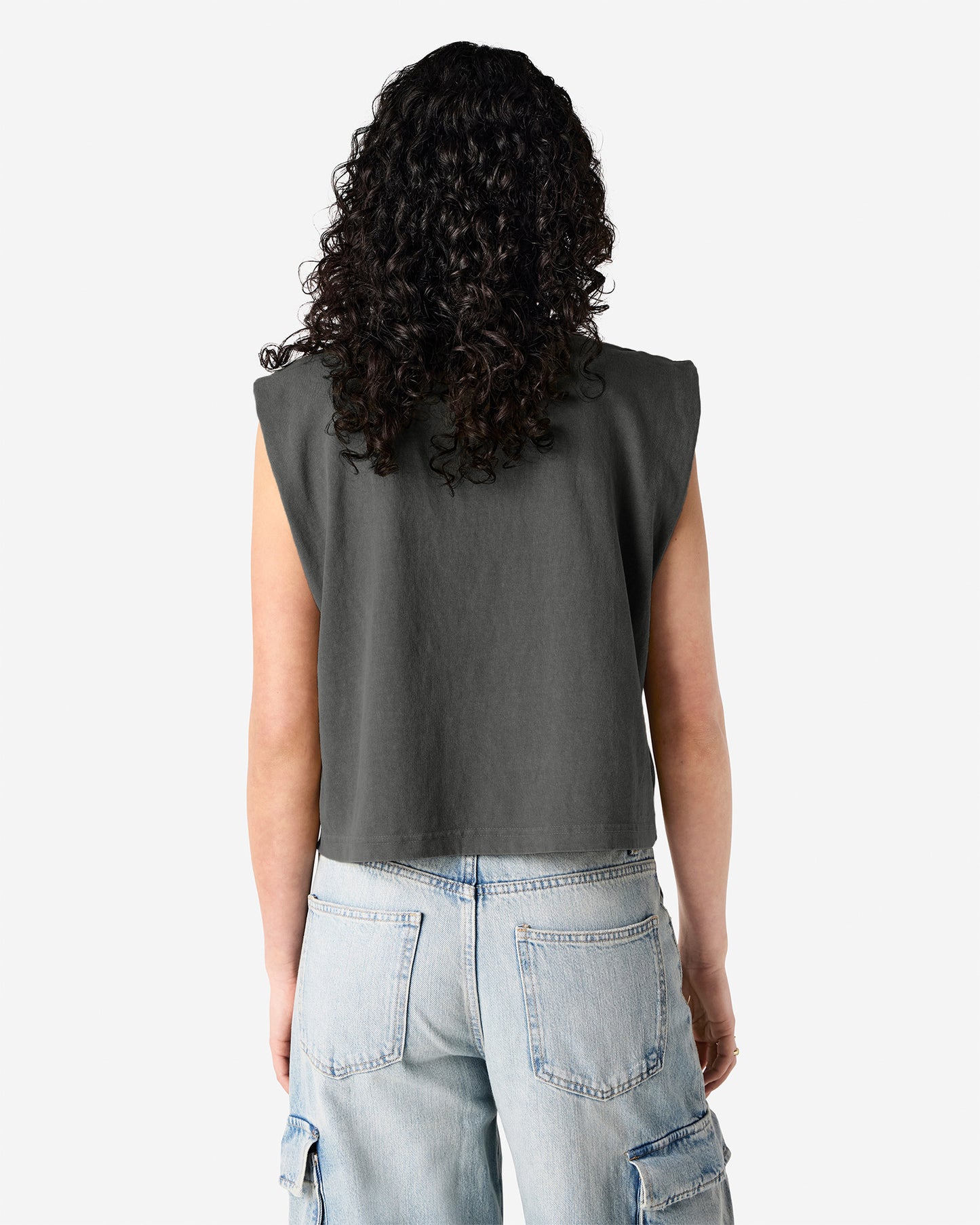 Women's Cropped Garment Dyed Muscle T-Shirt