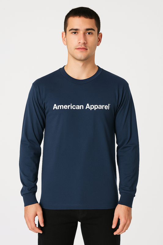 American Apparel Relaxed Fit Long Sleeve Fine Jersey Cotton T-Shirt