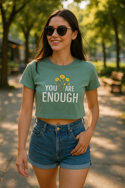 You are Enough Boxy Cropped Tshirts